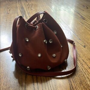 Studded Brown Bucket Bag